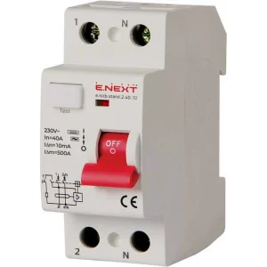 Вимикач диференційного струму e.rccb.stand.2.40.10 2р, 40А, 10mA