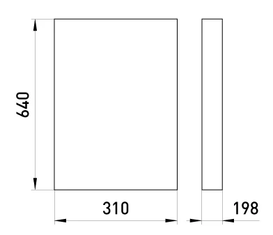 Ящик ЯПРП-250А, рубильник перекидний BP32-35B71250 IP31 - габаритні розміри