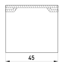 З'єднувач e.trunking.channel.stand.40.25 для короба 40х25мм - габаритні розміри