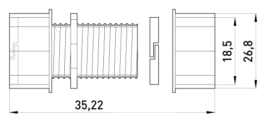 З'єднувач металевий e.industrial.pipe.connect.collet.1/2", цанговий - габаритні розміри