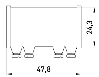 З'єднувач металевий e.industrial.pipe.connect.screw.3/4", на гвинтах - габаритні розміри