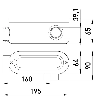 З'єднувач ревізійний Г-подібний  e.industrial.pipe.db.revise.elbow.1-1/4" для труб 1-1/4" - габаритні розміри