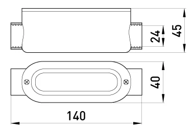 З'єднувач ревізійний прямий e.industrial.pipe.db.revise.direct.3/4" для труб 3/4" - габаритні розміри
