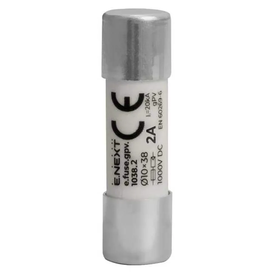 Запобіжник плавкий e.fuse.gpv.1038.2, 10x38, gPV, 2A, 1000VDC, 20kA