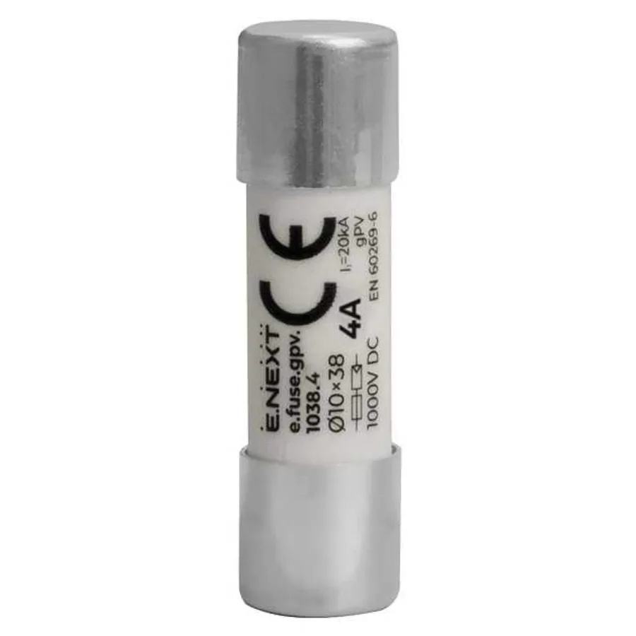 Запобіжник плавкий e.fuse.gpv.1038.4, 10x38, gPV, 4A, 1000VDC, 20kA