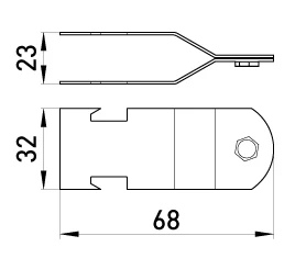 Затискач профілю монтажного e.industrial.strut.clamp.3/4" для труб 3/4" - габаритні розміри