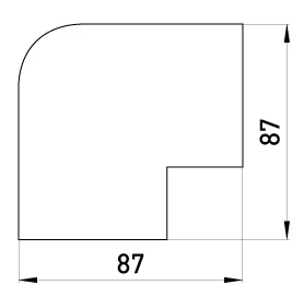 Зовнішній кут  e.trunking.blend.out.stand.60.60 для короба 60х60мм - габаритні розміри